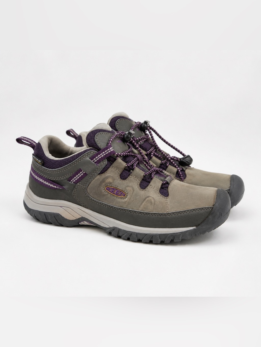 KEEN Targhee Low WP Hiking Shoes Youth US 3 EU35 Waterproof Gray Purple